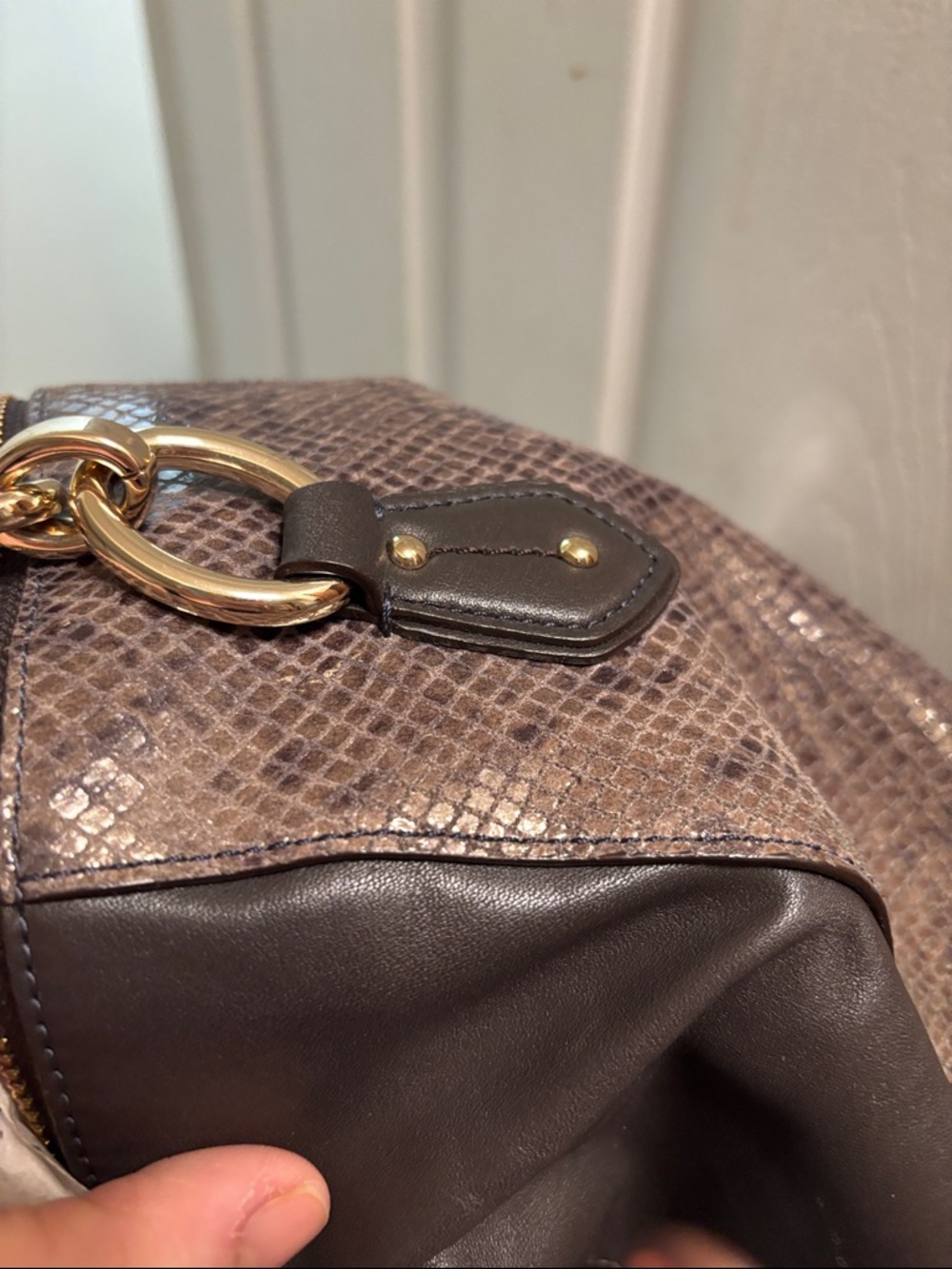 Coach Colette satchel in python-embossed leather graphite rare find 🕵️♀️ - Picture 14 of 14